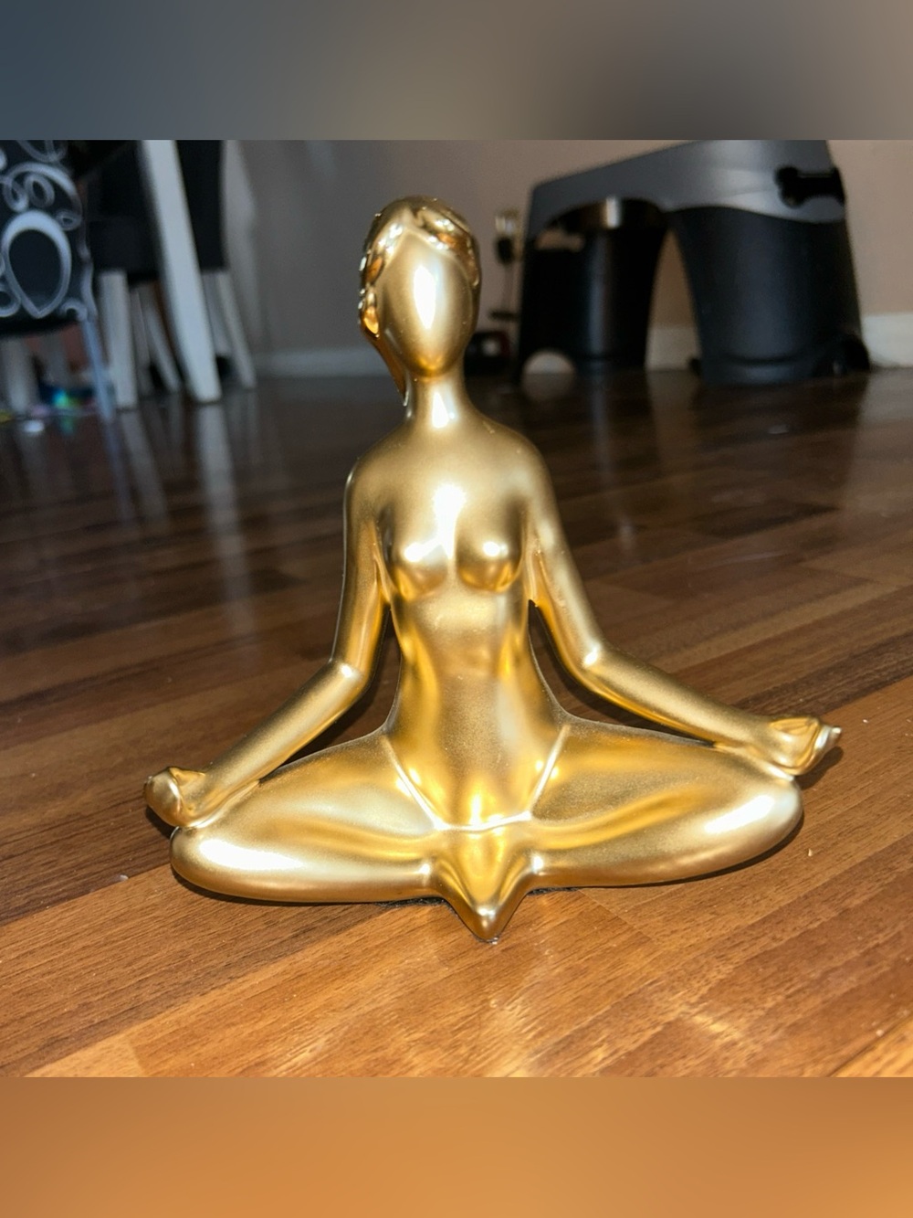 Gold Female Yoga Pose Sculpture - Elegant Home Art Accent
